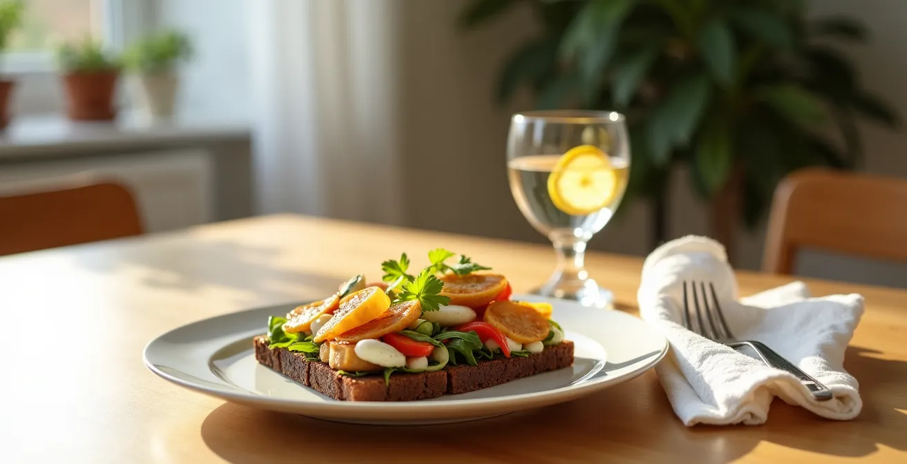 Aufgewertetes deutsches Abendbrot mit proteinreichen Zutaten