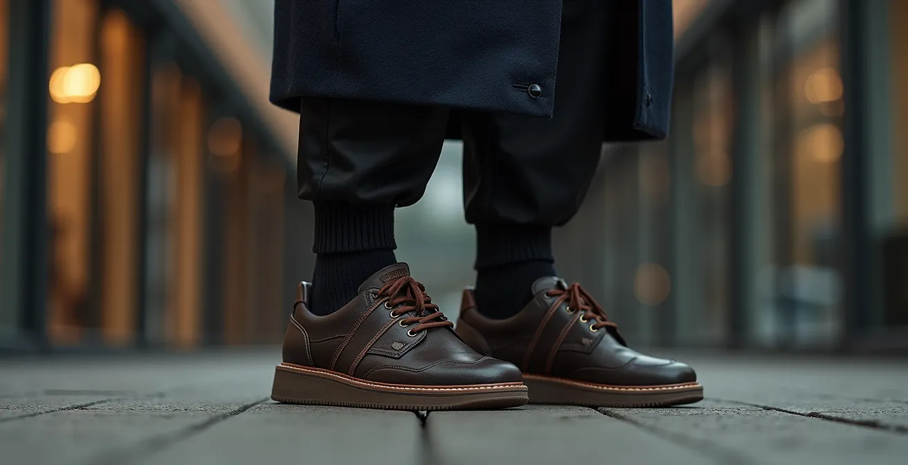 Moderner Stilbruch mit elegantem Blazer kombiniert zu weißen Sneakern und lässiger Jeans