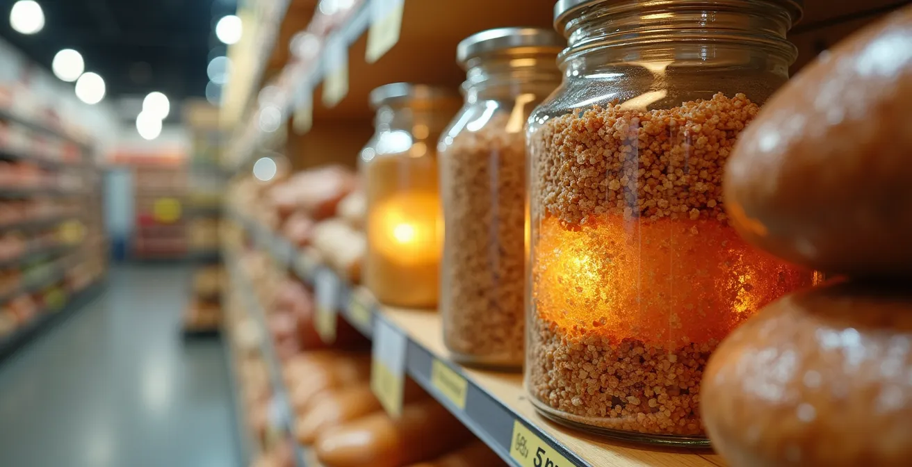 Typisch deutsche Produkte mit verstecktem Zucker im Supermarktregal